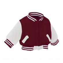 Bearwear Varsity Letterman Jacket - Maroon with White Sleeves